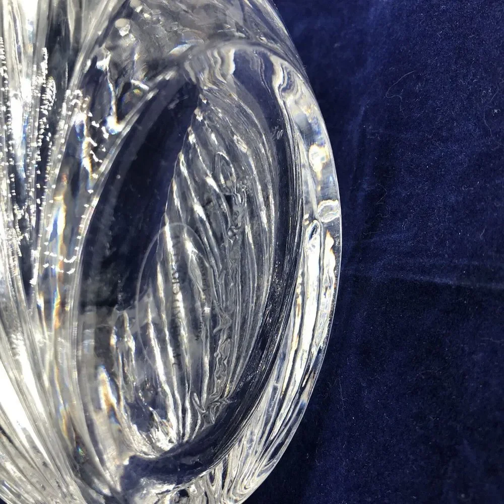 Gloria Vanderbilt Crystal Glass‎ Swan Candy Dish Bowl Signed